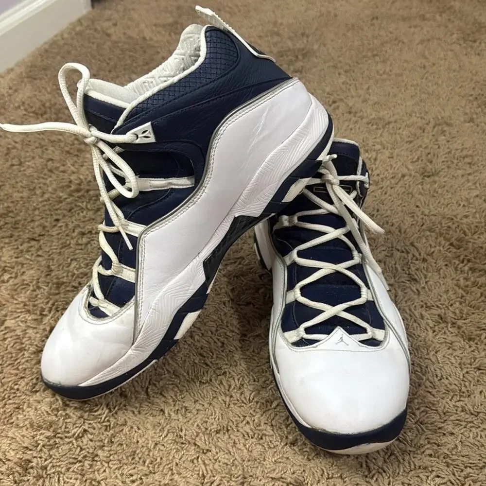 Jordan Olympia Mid Top White Midnight Navy Men’s Size 13